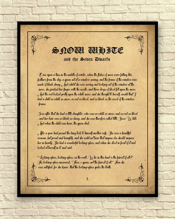 Snow White Art Print Snow White Wall Art Book Page Art Etsy Snow White Art Print Snow White Wall Art Book Page Art Etsy