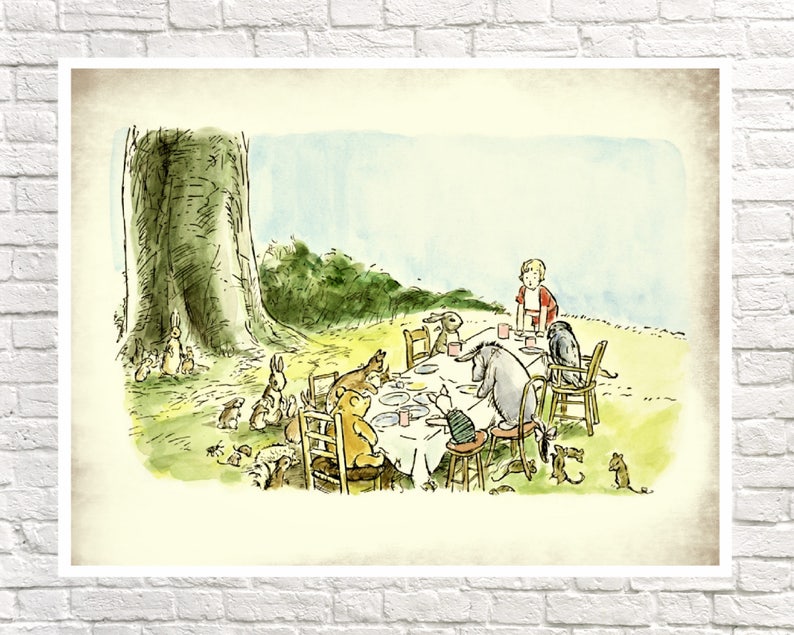 Classic Winnie The Pooh Wall Art Winnie the Pooh Art Print | Etsy
