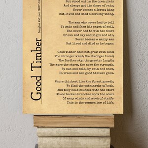 Good Timber Poem Good Timber Gift Poetry Art Print Poetry | Etsy