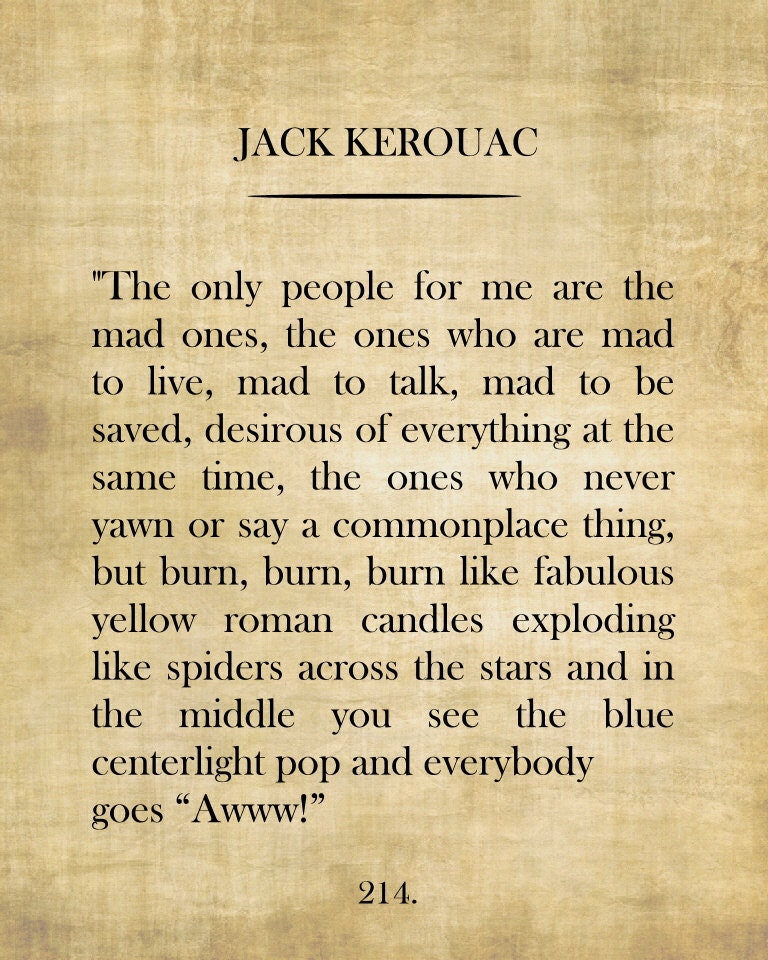 Klassieke boek pagina Jack Kerouac Jack Kerouac citaat Etsy Klassieke boek pagina Jack Kerouac Jack Kerouac citaat Etsy