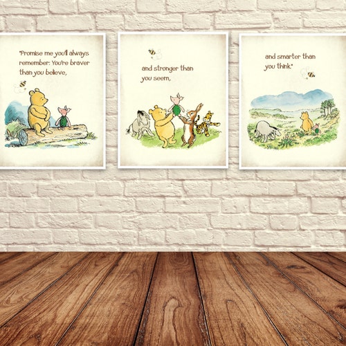 Classic Winnie the Pooh Wall Art Winnie the Pooh Prints Pooh Etsy