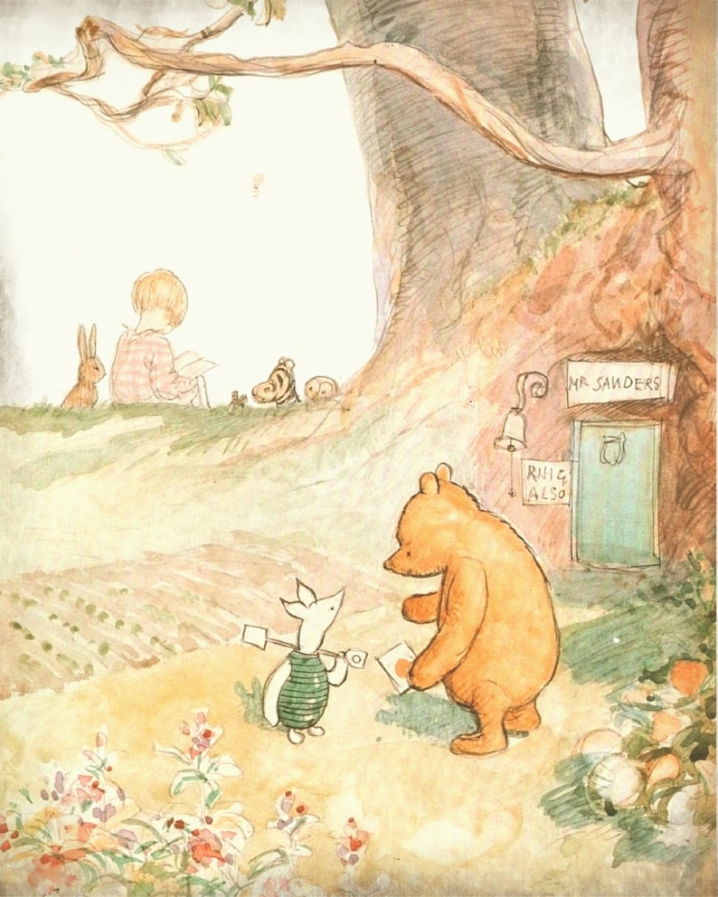 Classic Winnie the Pooh Wall Art Winnie the Pooh Art Print Etsy Canada