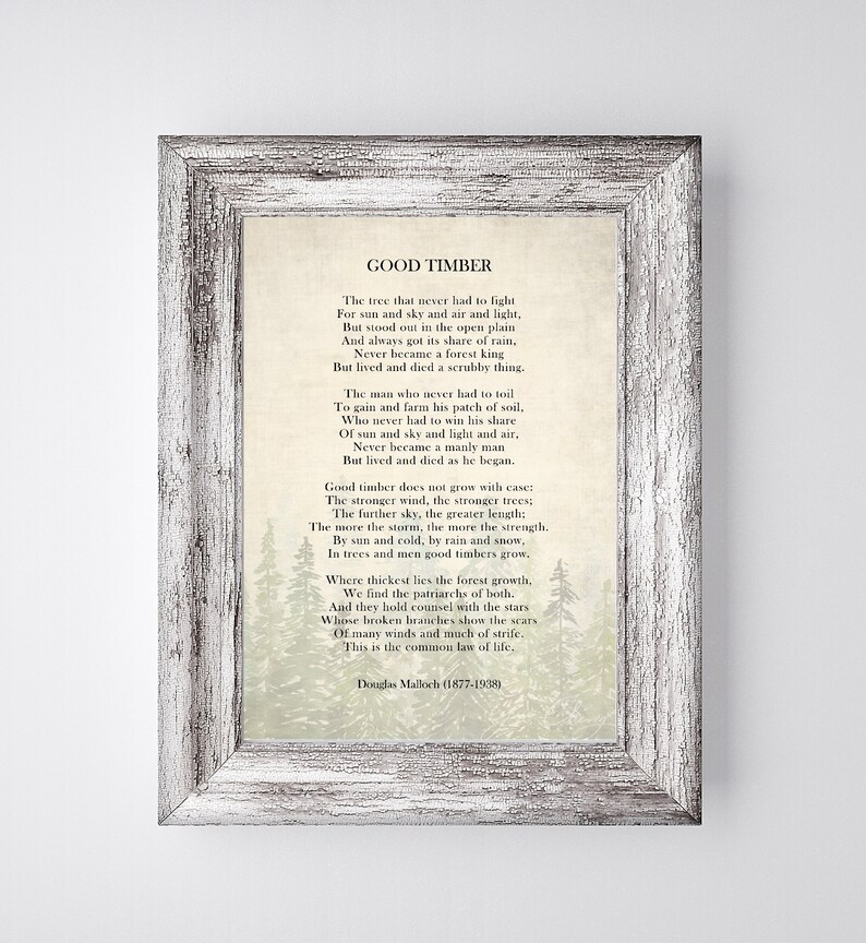 Good Timber Poem Good Timber Gift Poetry Art Print Poetry | Etsy