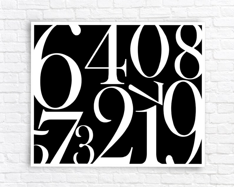Digital Art Print Wall Art Numbers Wall Art Numbers Wall Etsy