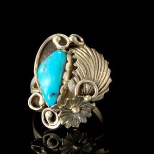 vintage navajo blue turquoise sterling ring