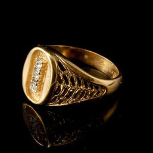 18KT HGE リング 18K HGE Gold Electroplate Clear Stone Ring Size 4 2.5g 2mm