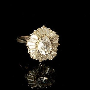 vintage art deco style diamond cubic zirconia cz 925 sterling ring