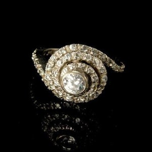antique art deco art deco cubic zirconia cz silver ring