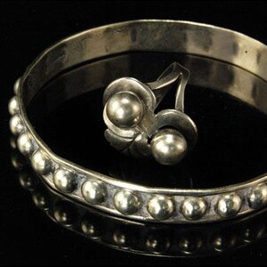Jonc Ancien Du Mexique (Cuernavaca) En Argent 925 - Diamètre 64mm, 12.4g, Orfèvre GS, Occasion
