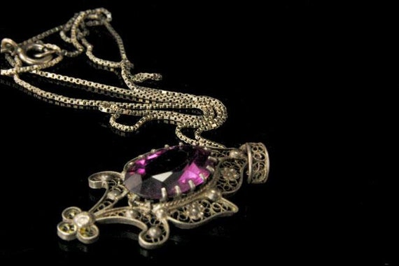 Sterling Silver Filigree Amethyst Pendants Sterling Silver Filigree Amethyst Pendants