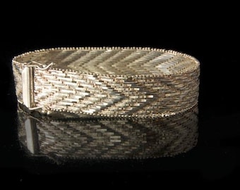 vintage brutalist modern style 925 sterling soft link bracelet