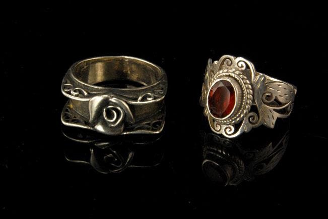 2 Vintage Retro Style Garnet Sterling Silver Rings - Etsy Canada