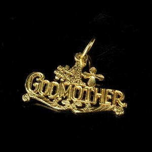 vintage good mother #1 14k yellow gold charm pendant