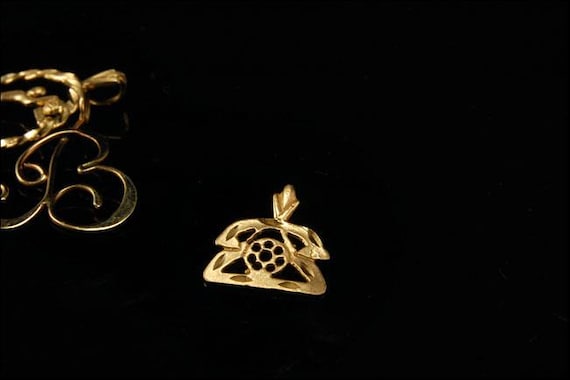 ヴィンテージ 14K イエローゴールド オールドスタイル 電話チャーム
