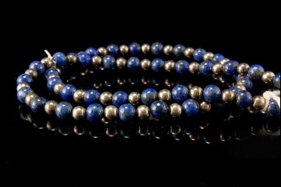 vintage lapis 925 sterling beads necklace - image 4