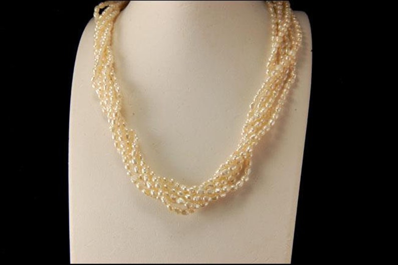 vintage multstrand freshwater pearl gold filled necklace