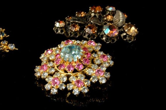 3 vintage collection of austrian rhinestone art g… - image 3