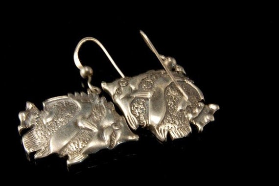 vintage 925 sterling fish shape dangle earrings - image 4