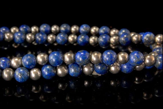 vintage lapis 925 sterling beads necklace - image 2