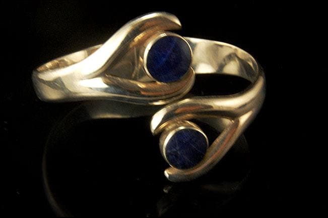 vintage taxco mexican cobalt lapis 925 sterling snake bangle bracelet