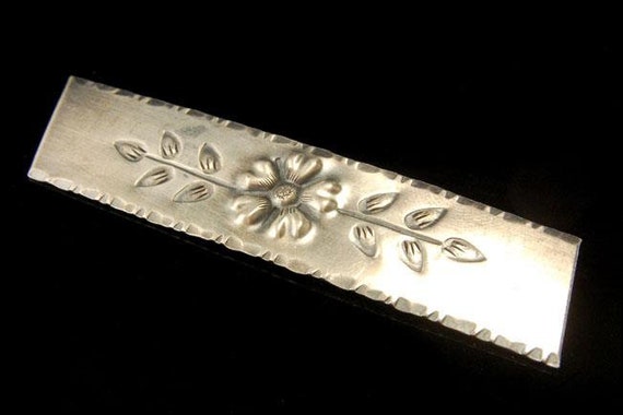 old hand made sterling flower pin brooch - image 2