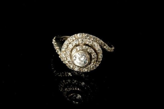 antique art deco art deco cubic zirconia cz silver ring