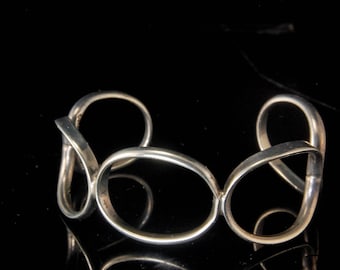 vintage MODERN MEXICAN 925 sterling cuff bracelet