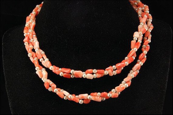 Vintage Italian Coral Necklace For Sale at 1stDibs | coral necklace vintage,  cora necklace vintage, old coral