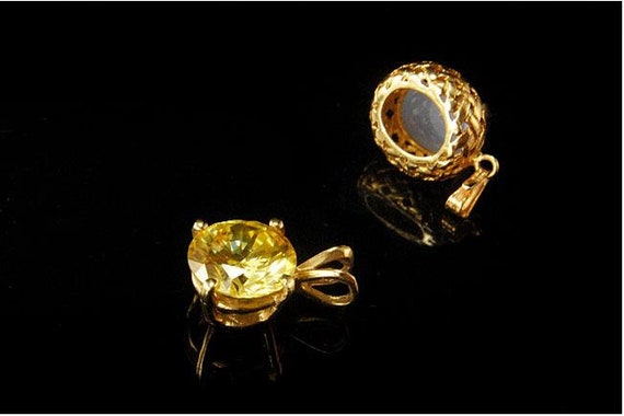 2 vintage canary cubic zirconia blue chalcedony 1… - image 4