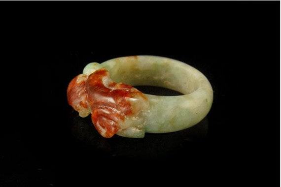 2 vintage chinese carved symbol foo dog lion jade… - image 3