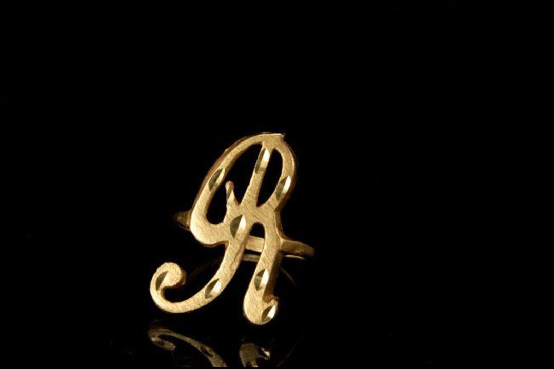 Vintage 14k Yellow Gold Letter R Ring - Etsy