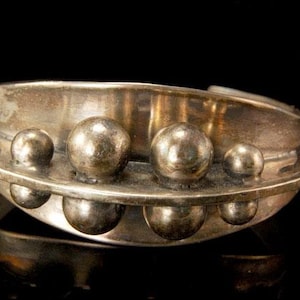 vintage brutalist modern e nichols sterling cuff bracelet