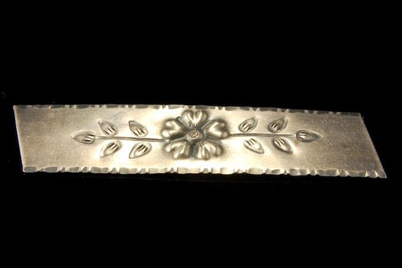 old hand made sterling flower pin brooch - image 1