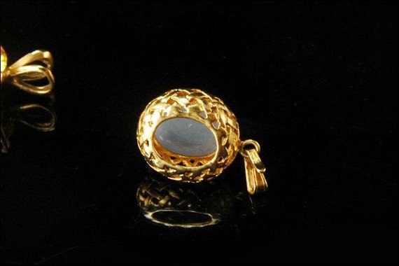 2 vintage canary cubic zirconia blue chalcedony 1… - image 3