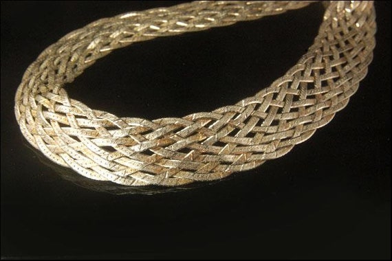vintage modernist italian braided 925 sterling co… - image 1