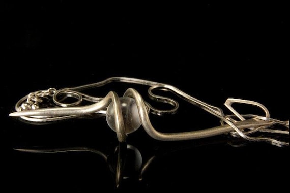 vintage modernist pools of light sterling pendant