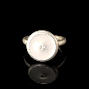 vintage authentic pandora white enamel diamond sterling ring