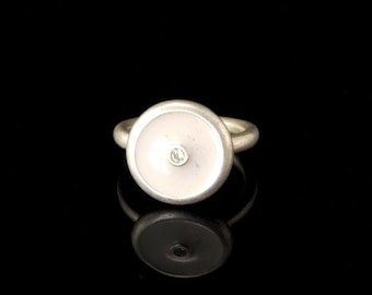 vintage authentic pandora white enamel diamond sterling ring