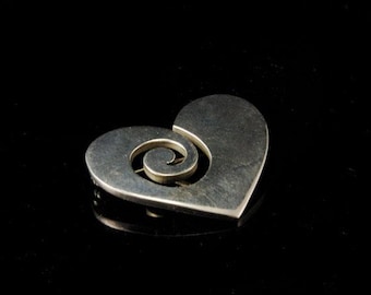 vintage modern mark WASSERMAN SAMARA mexican 925 STERLING heart pin brooch