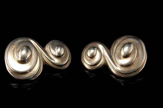 Vintage Holman signed sterling silver modernist e… - image 2