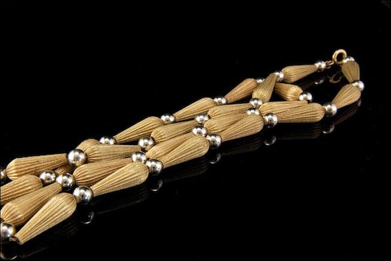 antique art deco gold filled drop beads necklace