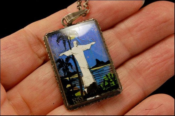 old art deco brazilian jesus reverse 900 sterling… - image 3