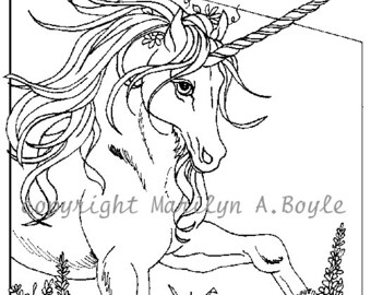 Pagina Da Colorare Adulto Unicorno Fantasy Unicorno A Etsy