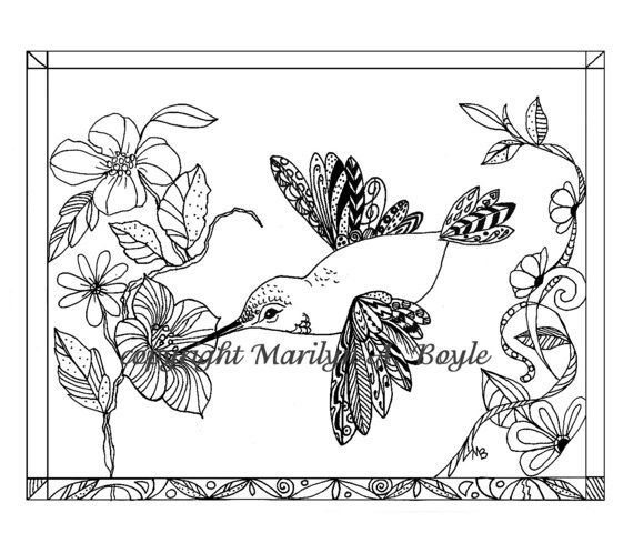 450 Coloring Pages Hummingbirds Flowers Pictures