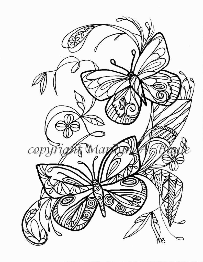 980 Coloring Pages Butterfly Garden Download Free Images