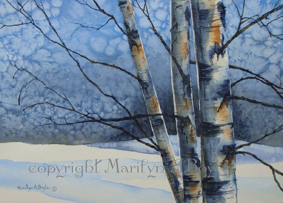 ORIGINAL WATERCOLOR PAINTING Canadian art wall art winter Etsy