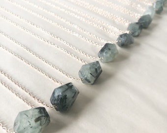 Green Quartz Necklace, Green Rutilated Quartz Pendant, Quatrz Jewellery, Crystal Jewellery, Crystal Necklace, Boho Necklace, Bohemian, NZ