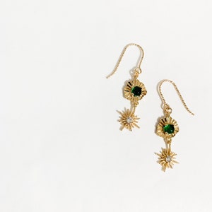 14K Gold Byzantine Gold Dangle Earrings, Brides Earrings, New Zealand Earrings, Bridal Earrings, New Zealand Jewellery, Wedding Jewellery NZ