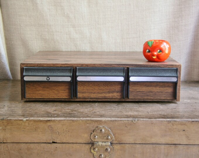 Vintage Audio Cassette Tape Storage Unit 3 Drawers Holds 42 Tapes or Use for Craft, Cool Storage