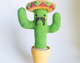 Crochet PATTERN for Mexican Cactus amigurumi - EN+FR -